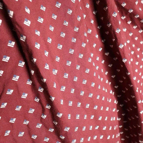 Banana Republic Mens Stretch Soft Wash Slim Fit Burgundy Print Long Sleeve XL - Picture 4 of 6